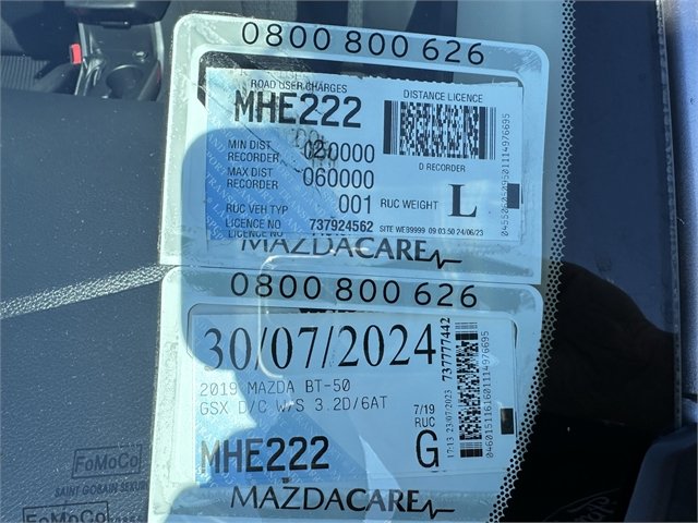 2019 Mazda BT-50 GSX 3.2L 2WD DOUBLE CAB UTE AUTO